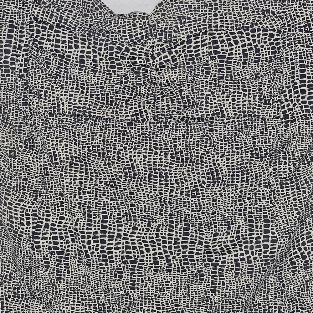 Calvin‎ Klein Black Beige Crocodile Print Ruched One Piece Swimsuit Size 10